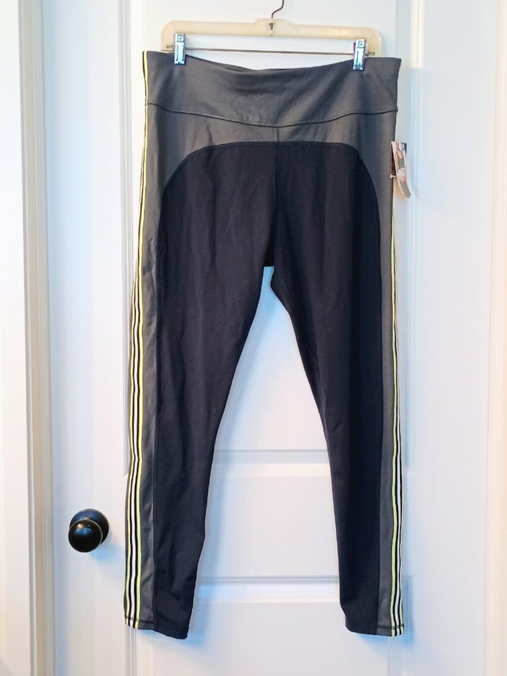 NWT Avia Women's XXL Blue Performance Leggings Side Stripe High Rise Active Pant
